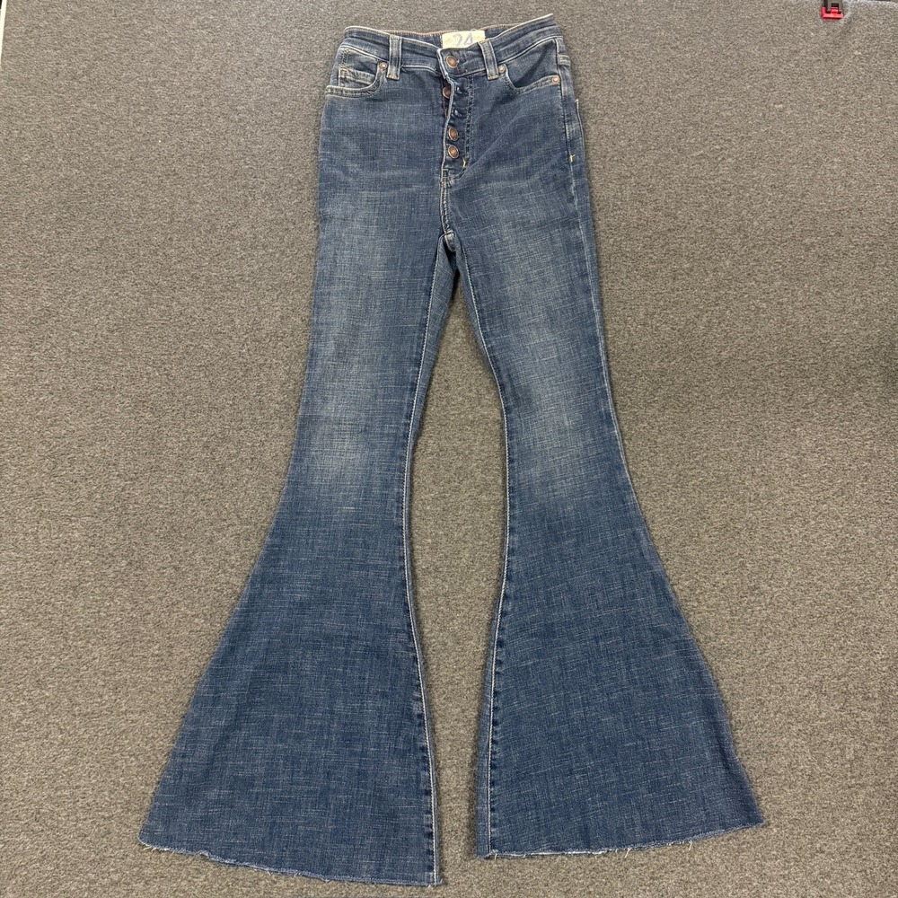 Modern Free People Flare Jeans Women 24 Blue Good Just Float On Flare Denim